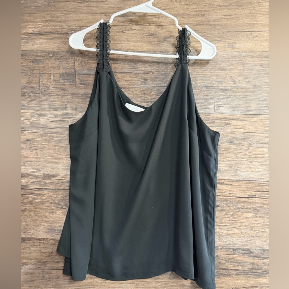 Chic Black Nordstrom Rack Lace Strap Tank Top